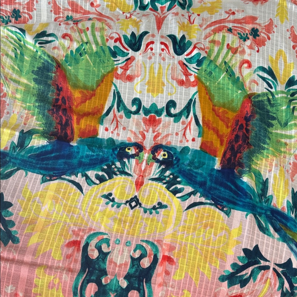 Desigual “Born” Parrot Print Scarf | Colorful Boho Statement Wrap - Picture 6 of 6